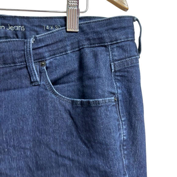 Calvin Klein Jeans Womens 14x30 Dark Indigo Straight‎ Leg Denim Blue Pants #705 - Picture 2 of 12